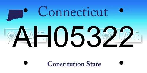 AH05322 Connecticut License Plate