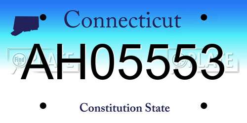 AH05553 Connecticut License Plate
