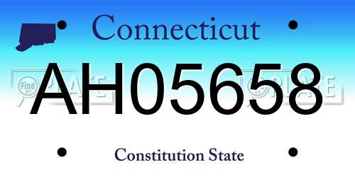 AH05658 Connecticut License Plate