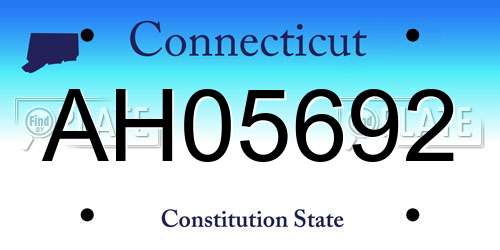 AH05692 Connecticut License Plate