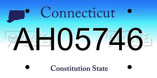 AH05746 Connecticut License Plate