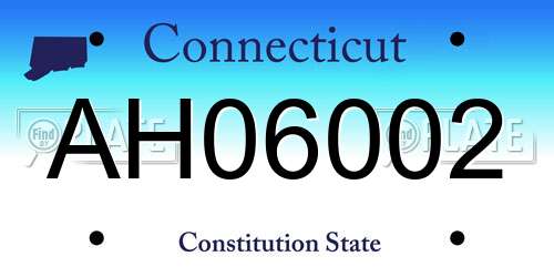 AH06002 Connecticut License Plate