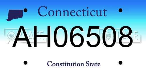AH06508 Connecticut License Plate