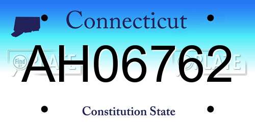 AH06762 Connecticut License Plate