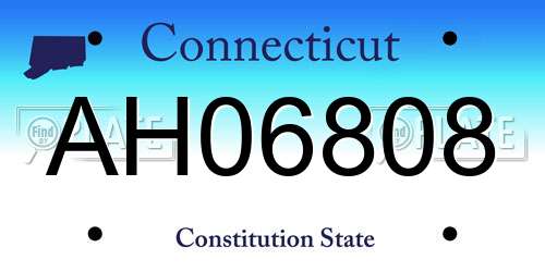 AH06808 Connecticut License Plate
