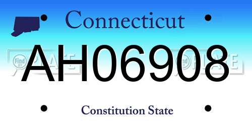 AH06908 Connecticut License Plate