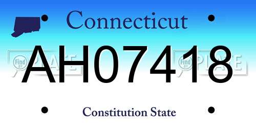 AH07418 Connecticut License Plate