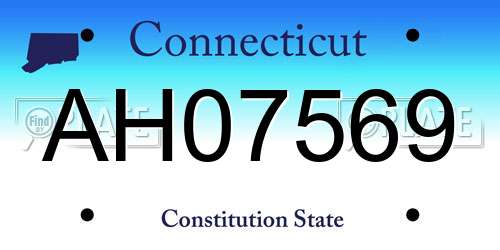 AH07569 Connecticut License Plate