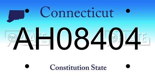 AH08404 Connecticut License Plate