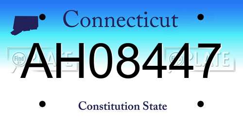 AH08447 Connecticut License Plate