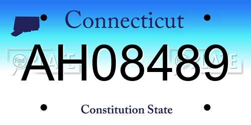 AH08489 Connecticut License Plate