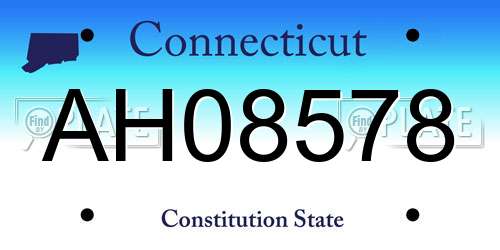 AH08578 Connecticut License Plate