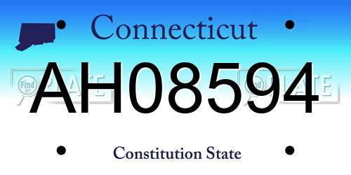 AH08594 Connecticut License Plate