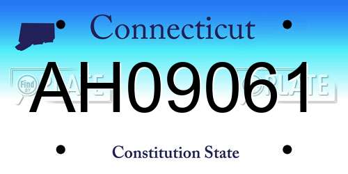 AH09061 Connecticut License Plate