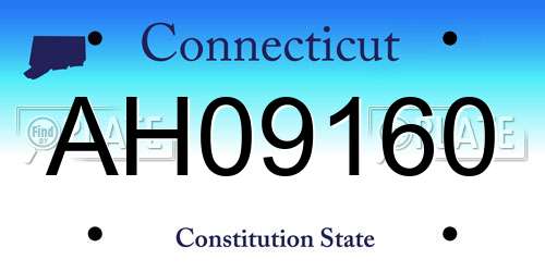 AH09160 Connecticut License Plate