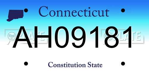 AH09181 Connecticut License Plate