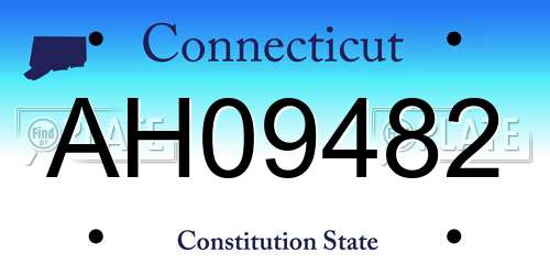 AH09482 Connecticut License Plate