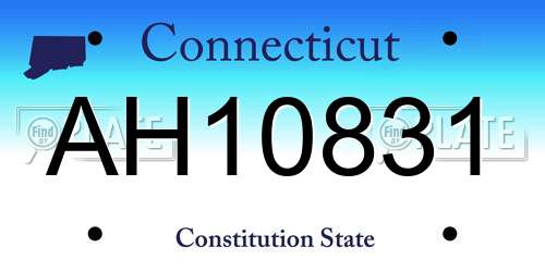 AH10831 Connecticut License Plate