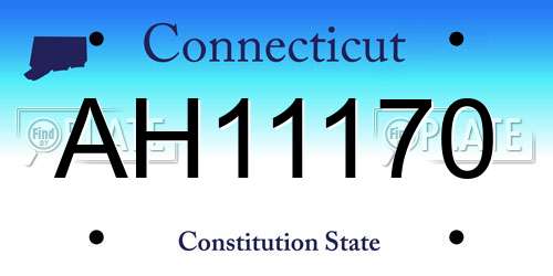 AH11170 Connecticut License Plate