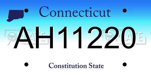 AH11220 Connecticut License Plate