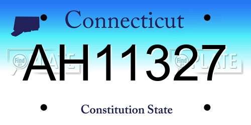 AH11327 Connecticut License Plate