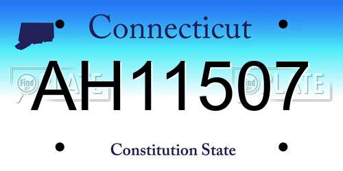 AH11507 Connecticut License Plate