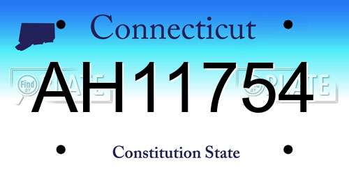 AH11754 Connecticut License Plate