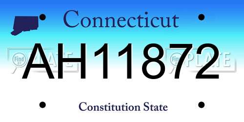 AH11872 Connecticut License Plate