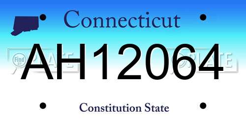 AH12064 Connecticut License Plate