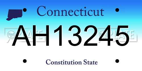 AH13245 Connecticut License Plate