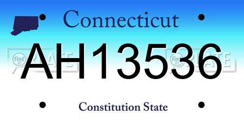 AH13536 Connecticut License Plate