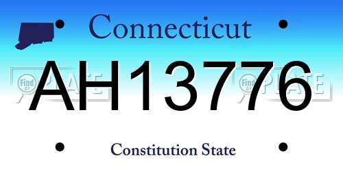 AH13776 Connecticut License Plate
