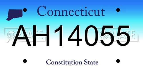 AH14055 Connecticut License Plate