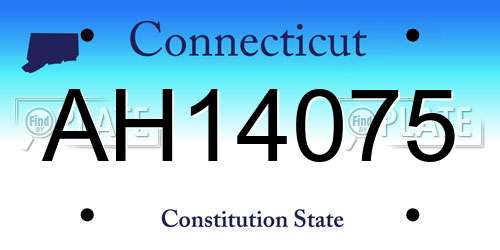 AH14075 Connecticut License Plate