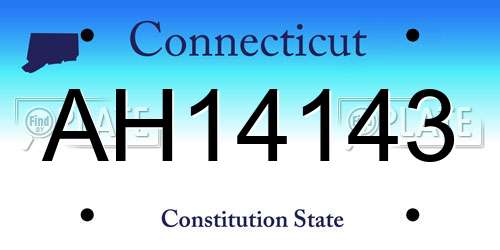 AH14143 Connecticut License Plate