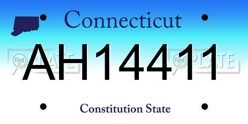 AH14411 Connecticut License Plate