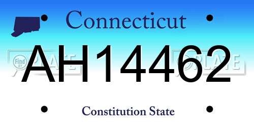 AH14462 Connecticut License Plate