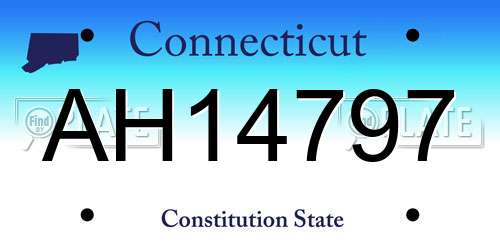 AH14797 Connecticut License Plate