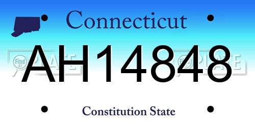 AH14848 Connecticut License Plate