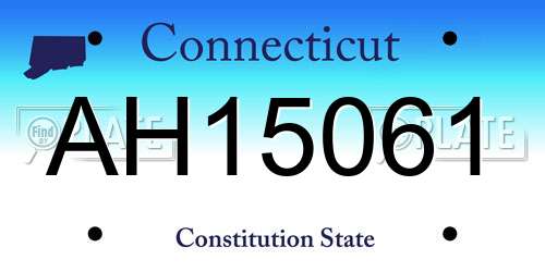 AH15061 Connecticut License Plate