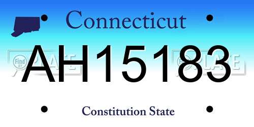 AH15183 Connecticut License Plate