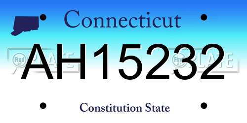 AH15232 Connecticut License Plate