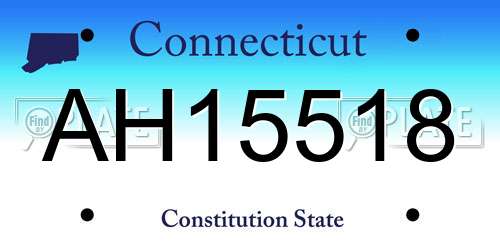 AH15518 Connecticut License Plate