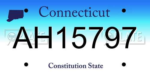 AH15797 Connecticut License Plate
