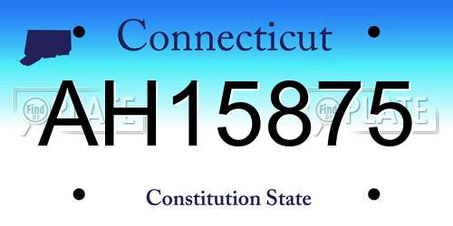 AH15875 Connecticut License Plate