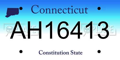 AH16413 Connecticut License Plate