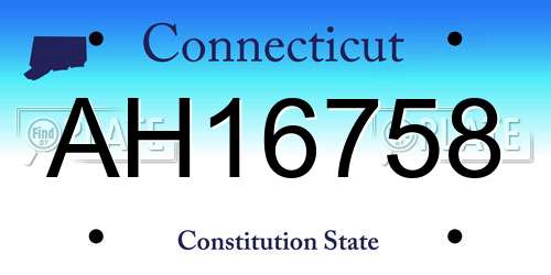 AH16758 Connecticut License Plate