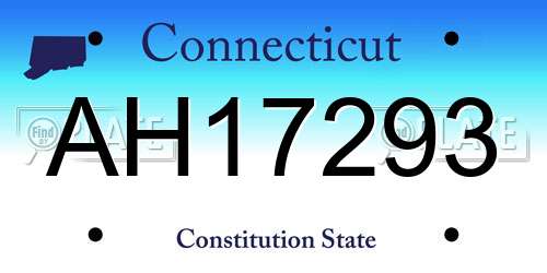 AH17293 Connecticut License Plate