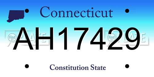 AH17429 Connecticut License Plate