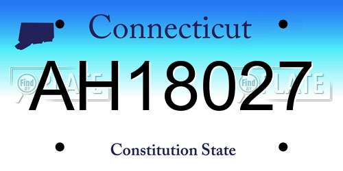 AH18027 Connecticut License Plate